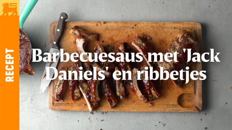 Barbecuesaus met ‘Jack Daniels’ en ribbetjes
