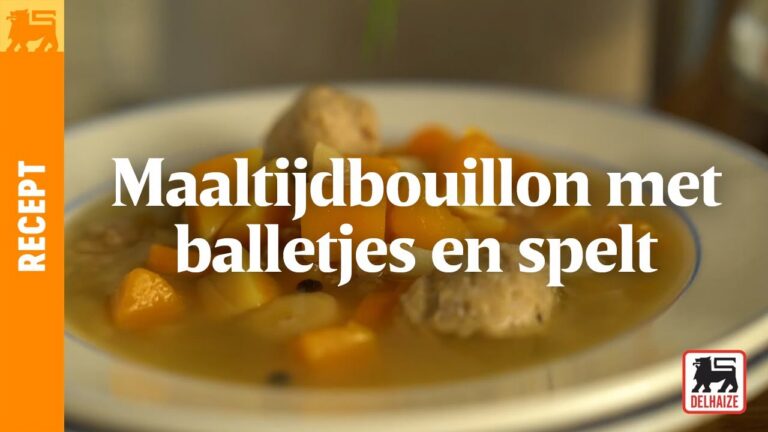 Maaltijdbouillon met balletjes en spelt
