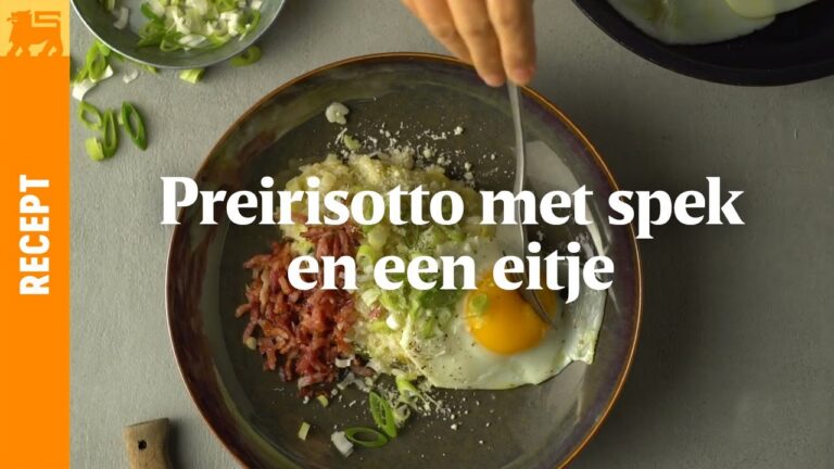 Preirisotto met spek en een eitje